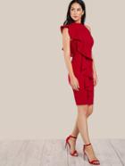 Romwe One Sided Exaggerated Frill Dress