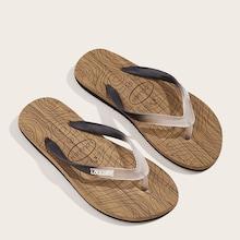 Romwe Guys Clear Strap Flip Flops