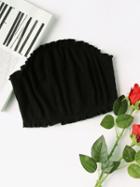 Romwe Frill Trim Ribbed Bandeau Top