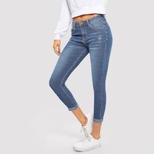 Romwe Light Bleach Wash Skinny Jeans