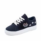 Romwe Cat Print Lace Up Sneakers
