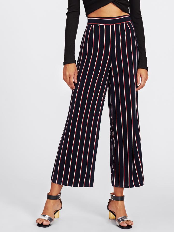 Romwe Wide Leg Stripe Pants