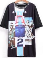 Romwe New York Logo Print T-shirt