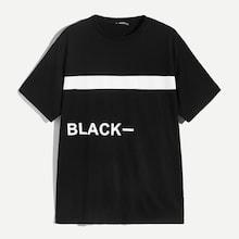 Romwe Guys Letter Print Tunic Tee