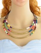 Romwe Multilayers Colorful Beads Collar Necklace