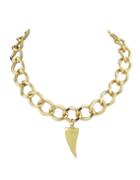 Romwe Gold Plated Wide Women Chain Necklace