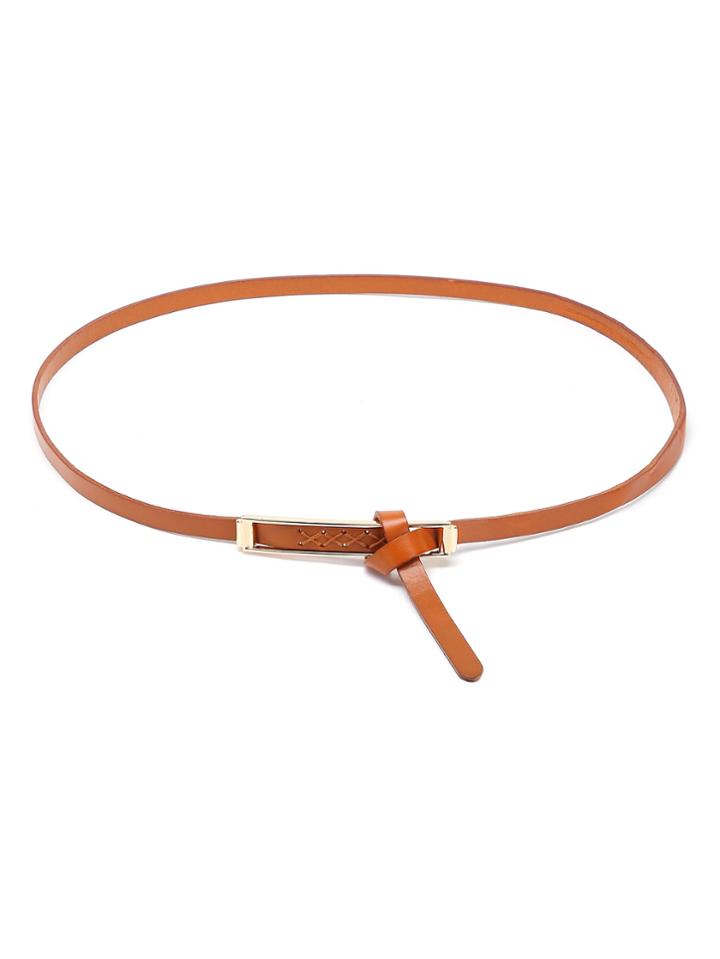 Romwe Criss Cross Knot Faux Leather Belt