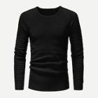 Romwe Men Solid Locomotive Pleats Jumper