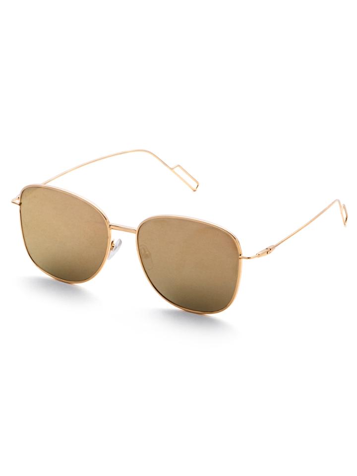 Romwe Gold Frame Square Sunglasses