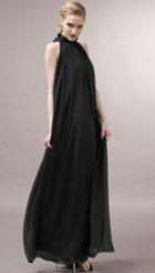 Romwe Stand Collar Off-shoulder Chiffon Black Dress