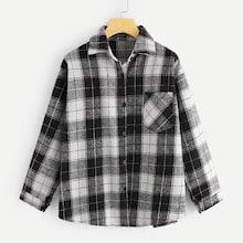 Romwe Plaid Print Single Breasted Blouse