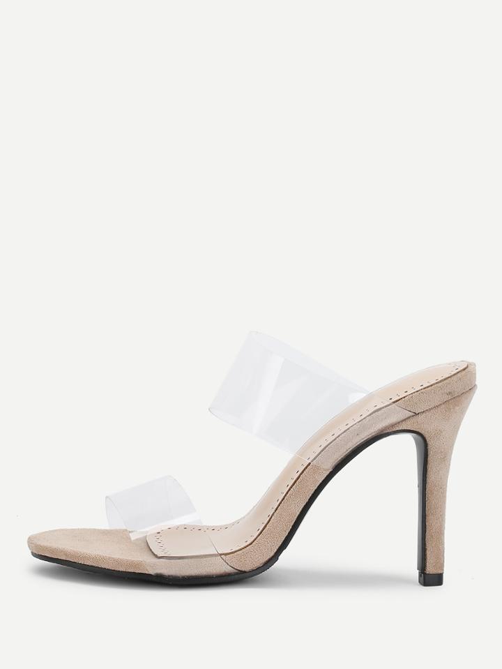 Romwe Clear Design Stiletto Heels