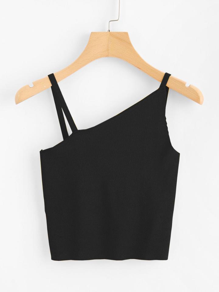 Romwe Asymmetrical Shoulder Cami Top