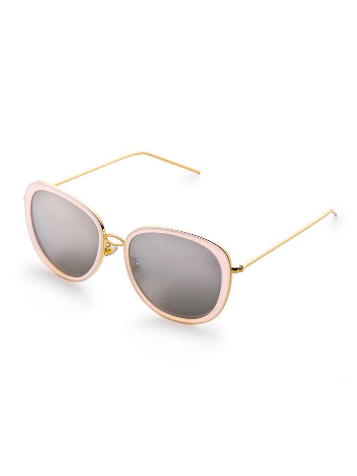 Romwe Contrast Frame Aviator Sunglasses