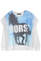 Romwe Horse Print Grey Sweatshirt