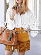 Romwe White Puff Sleeve Drawstring Neck Blouse