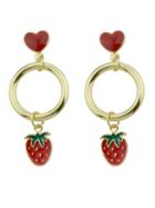 Romwe Strawberry Heart Shaped Exquisite Fashion Earrings