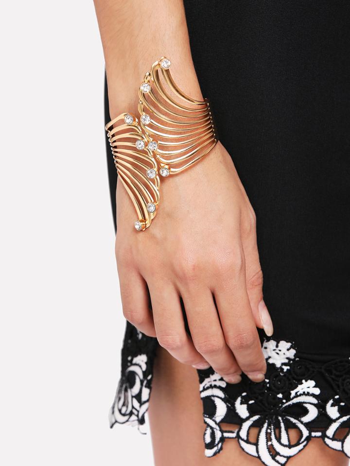 Romwe Hollow Wing Design Cuff Bracelet