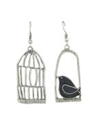 Romwe Silver Ethnic Style Retro Birdcage Earrings