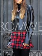 Romwe Black Mock Neck Pu Leather Crop Blouse