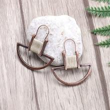 Romwe Open Semi Circular Drop Earrings