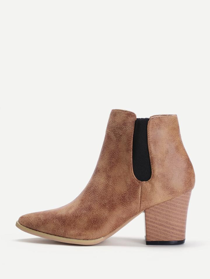 Romwe Block Heel Chelsea Boots
