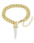 Romwe White Chili Shape Gold Plated Chain Bracelet