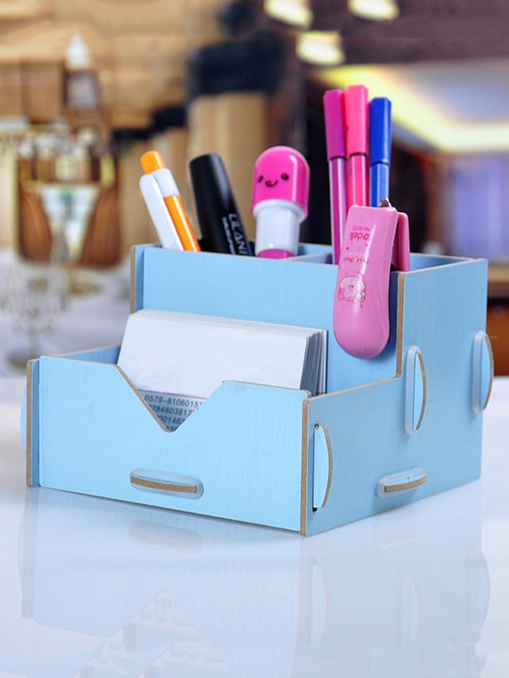 Romwe V Cut Wooden Makeup Organizer