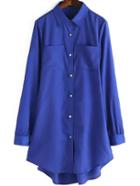 Romwe Lapel Button-down Pockets Romper