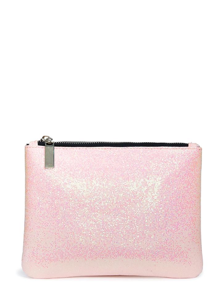 Romwe Zipper Sequin Pouch