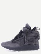 Romwe Grey Lace Up Quilted Back High Top Sneakers