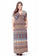Romwe All Over Printed Twist Front Dress
