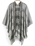Romwe Geometric Print Dip Hem Poncho