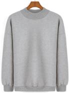 Romwe Round Neck Loose Grey Sweatshirt