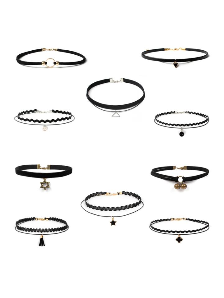 Romwe Star & Tassel Detail Choker Set