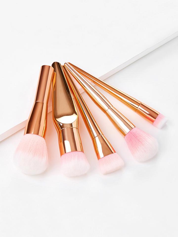 Romwe Gold Handle Makeup Brush 5pcs