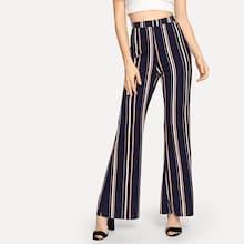 Romwe Striped Flare Pants