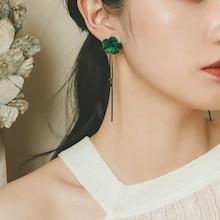 Romwe Flower & Bar Design Drop Earrings 1pair