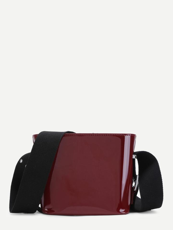 Romwe Pu Shoulder Bag With Wide Strap
