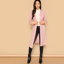 Romwe Open Front Contrast Faux Fur Waffle Knit Coat