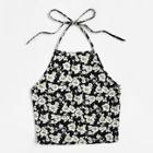 Romwe Plus Halterneck Floral Top