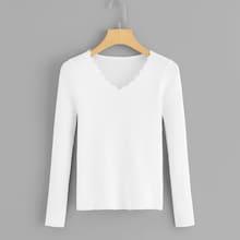 Romwe Ribbed V-neck Sweater