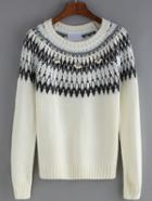 Romwe Tribal Pattern Bead Sweater