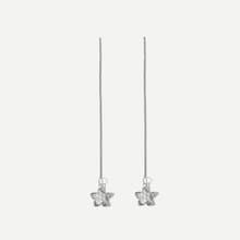 Romwe Rhinestone Star Long Drop Earrings 1pair