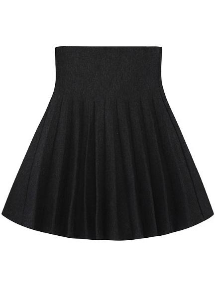 Romwe High Waist Pleated Grey Skirt