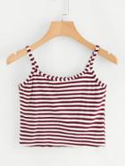 Romwe Striped Knitted Cami Top