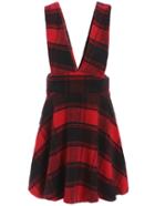 Romwe Deep V Neck Plaid Dress