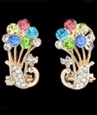 Romwe Multicolor Diamond Vase Earrings