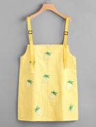 Romwe Pineapple Patch Pinafore Dress