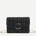 Romwe Blended Magnetic Button Chain Bag